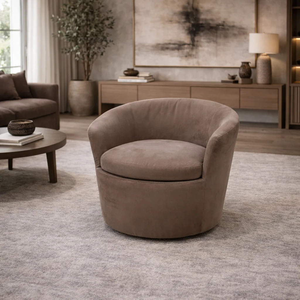 Amy Swivel Armchair Brown by Chateau d'Ax Italia - Image 2