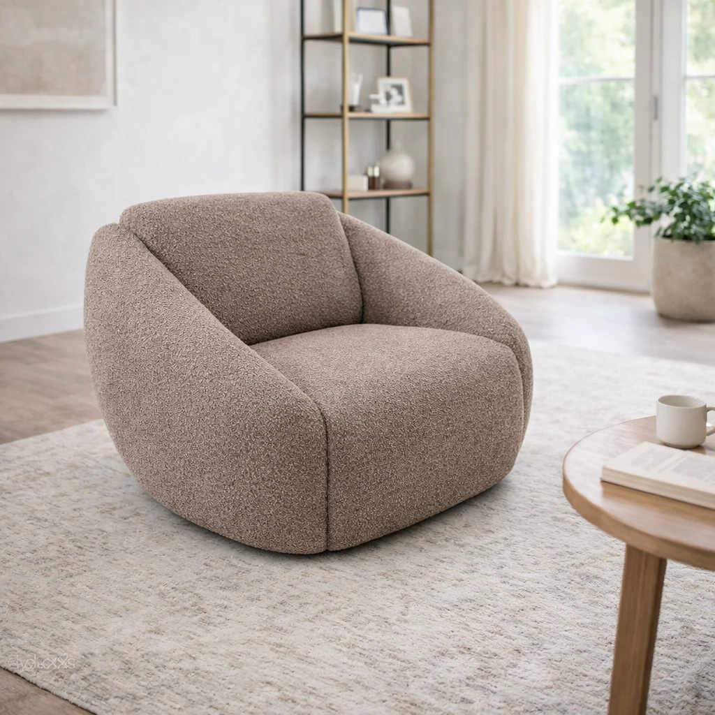 Lambert Swivel Arm Chair Brown by Chateau d'Ax Italia - Image 2