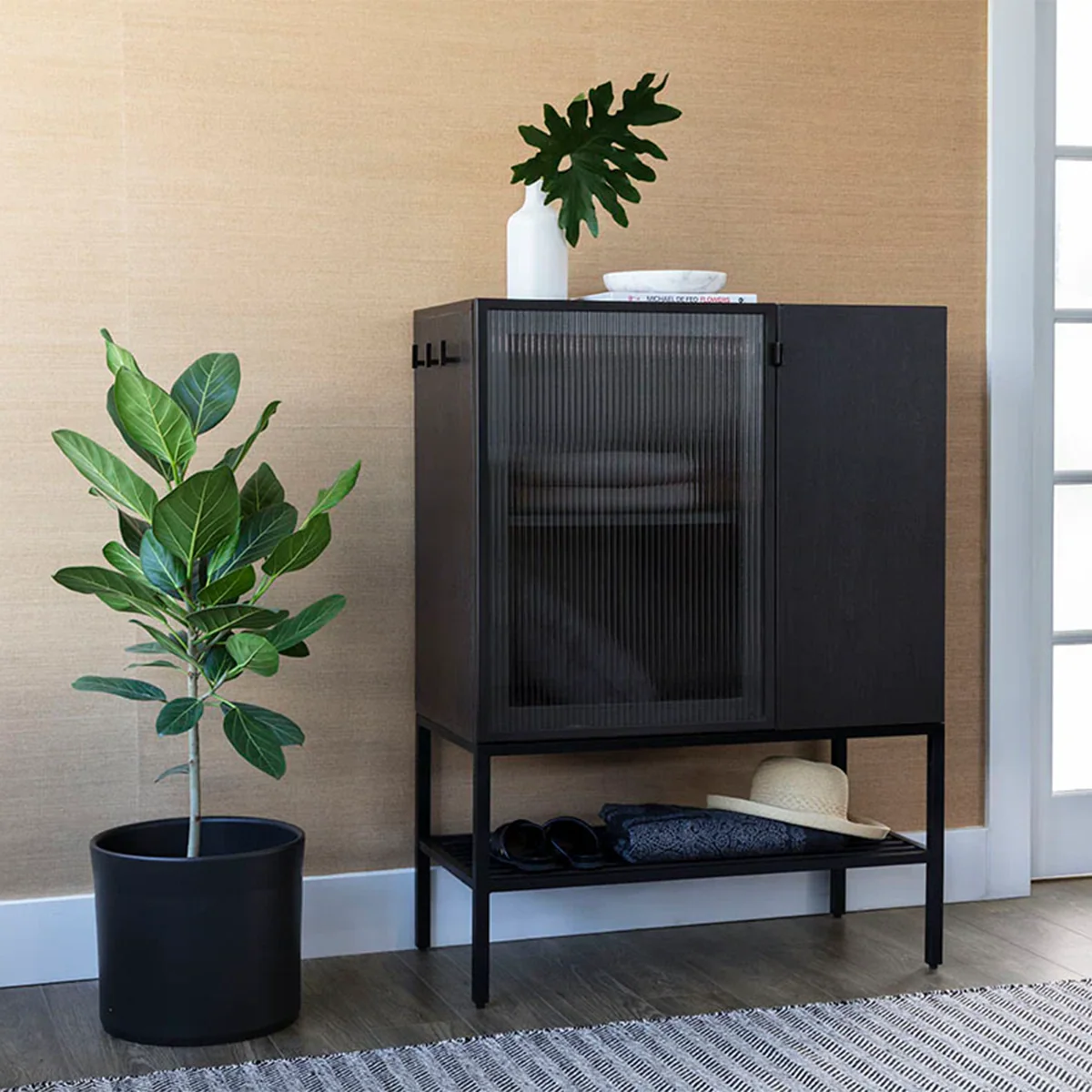 Renzo Entryway Cabinet Small by Sunpan Black - Image 7