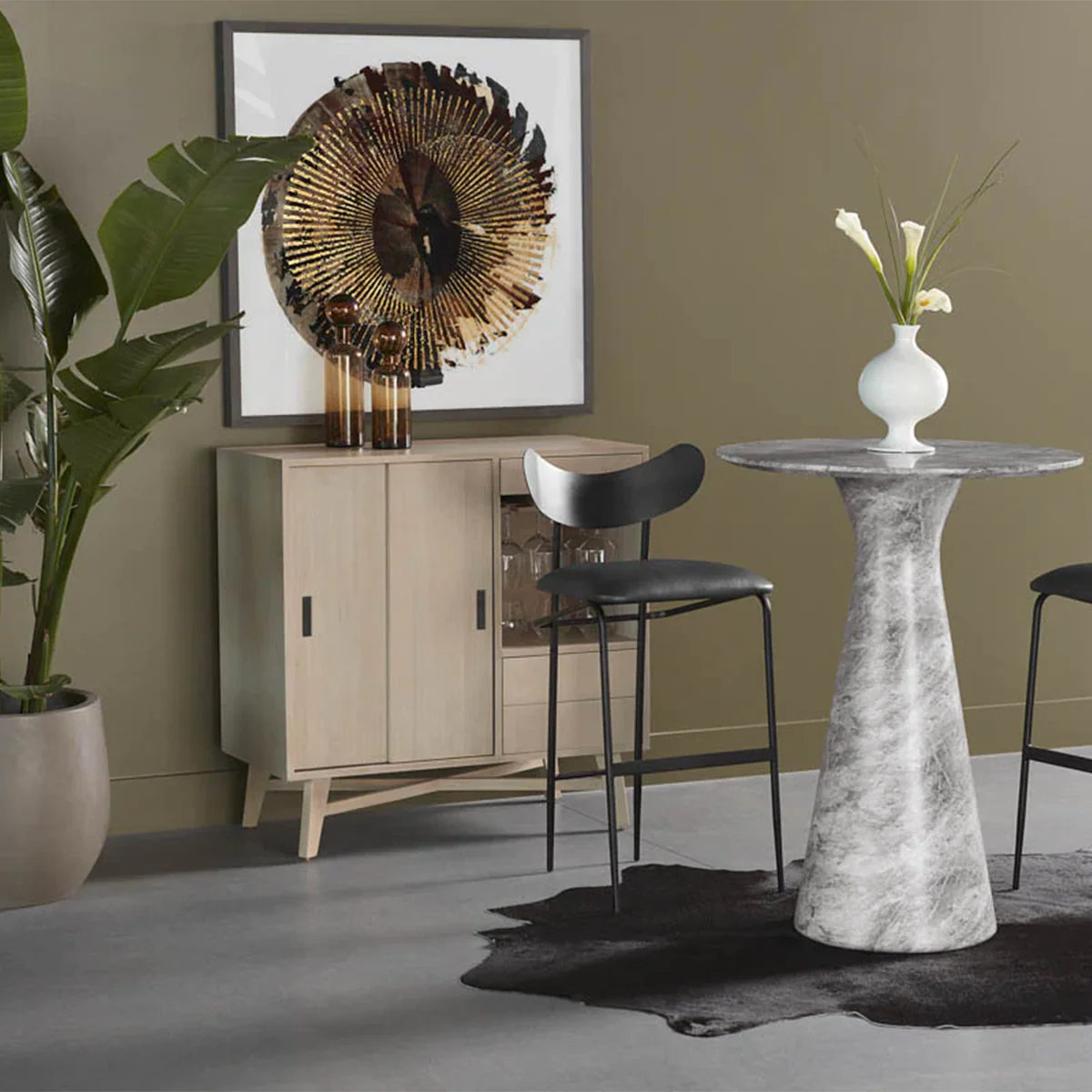 Shelburne Marble Look Bar Table by Sunpan Gray - Image 6