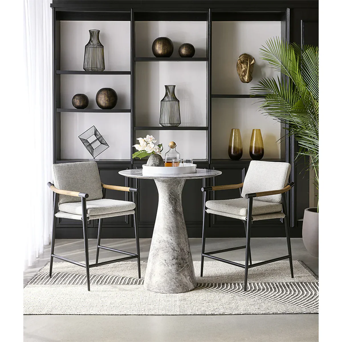 Shelburne Marble Look Counter Table by Sunpan Gray - Image 6