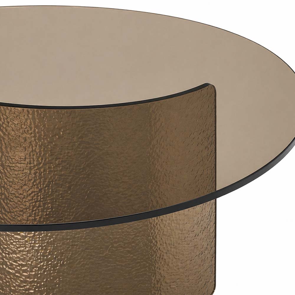 Tec Round Coffee Table 70X70X43 Bronzed Glass by Chateau d'Ax Italia - Image 3